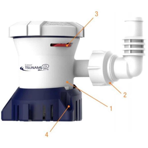 Attwood Tsunami MK2 800 12V NRV 19/25mm Barb Bilge Pumps JB Marine Sales