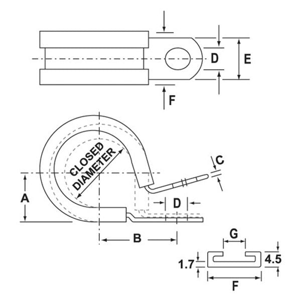 JCS M6 P Clip Stainless Steel Fixtures and Fittings JB Marine Sales