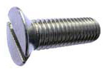 M10 x 30mm Slotted Countersunk, Bolt, Nut, Washer (Pack of 4)