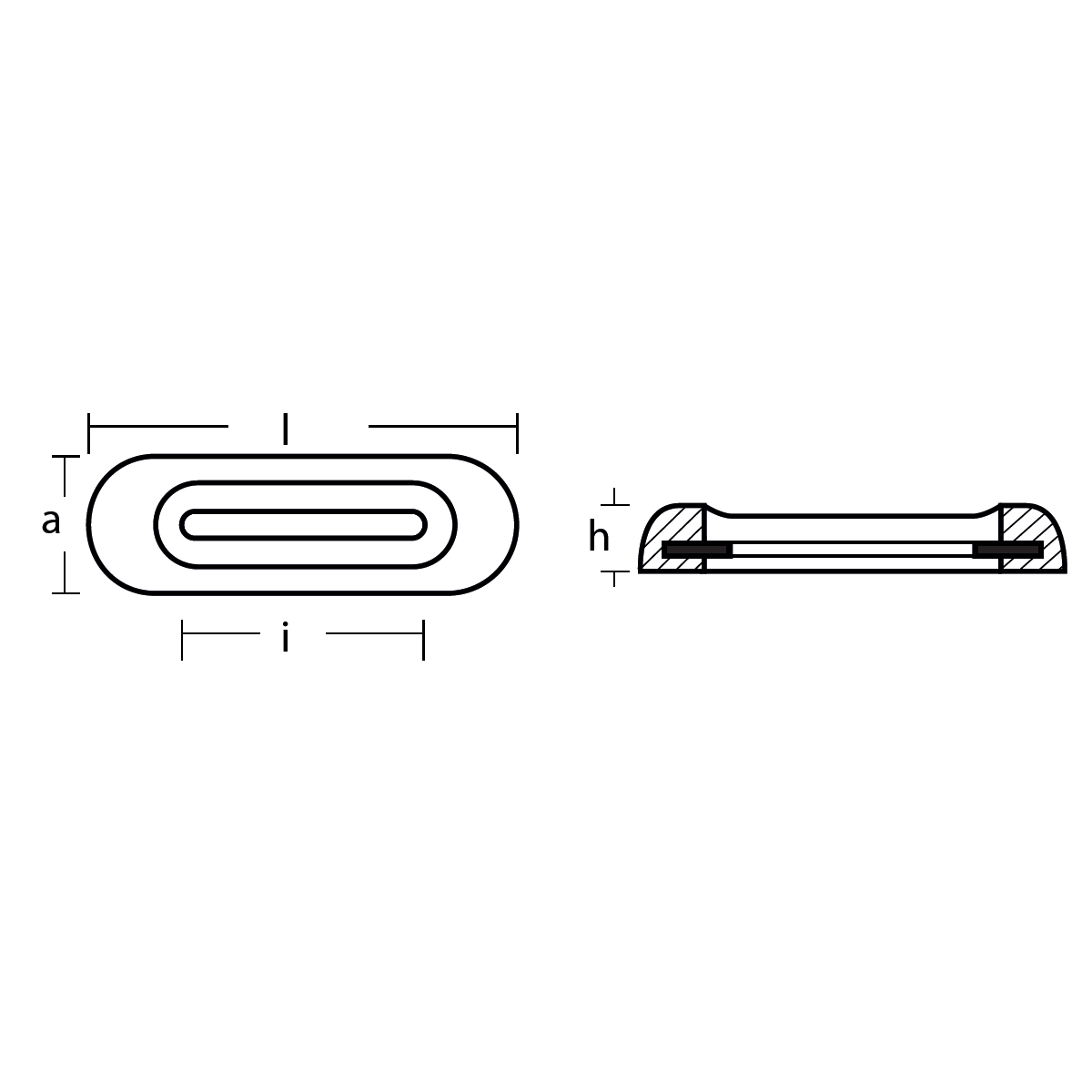 Technoseal Hull Anode Mini Euro MG