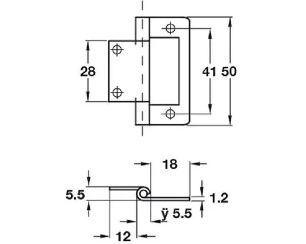 Zinc Plated Flush Hinge (Mid Grey) Fixtures and Fittings JB Marine Sales