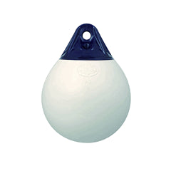 Polyform A0 Round Buoy Fender 21x28cm White with Blue Top Fenders JB Marine Sales
