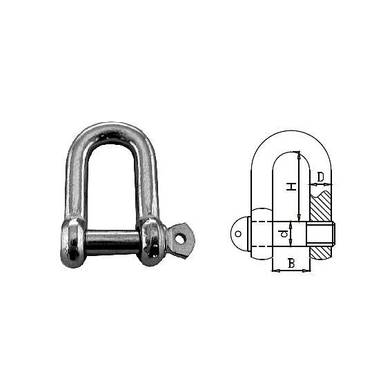 Dee Anchor Shackle - Hot Dip Galvanised Anchors JB Marine Sales