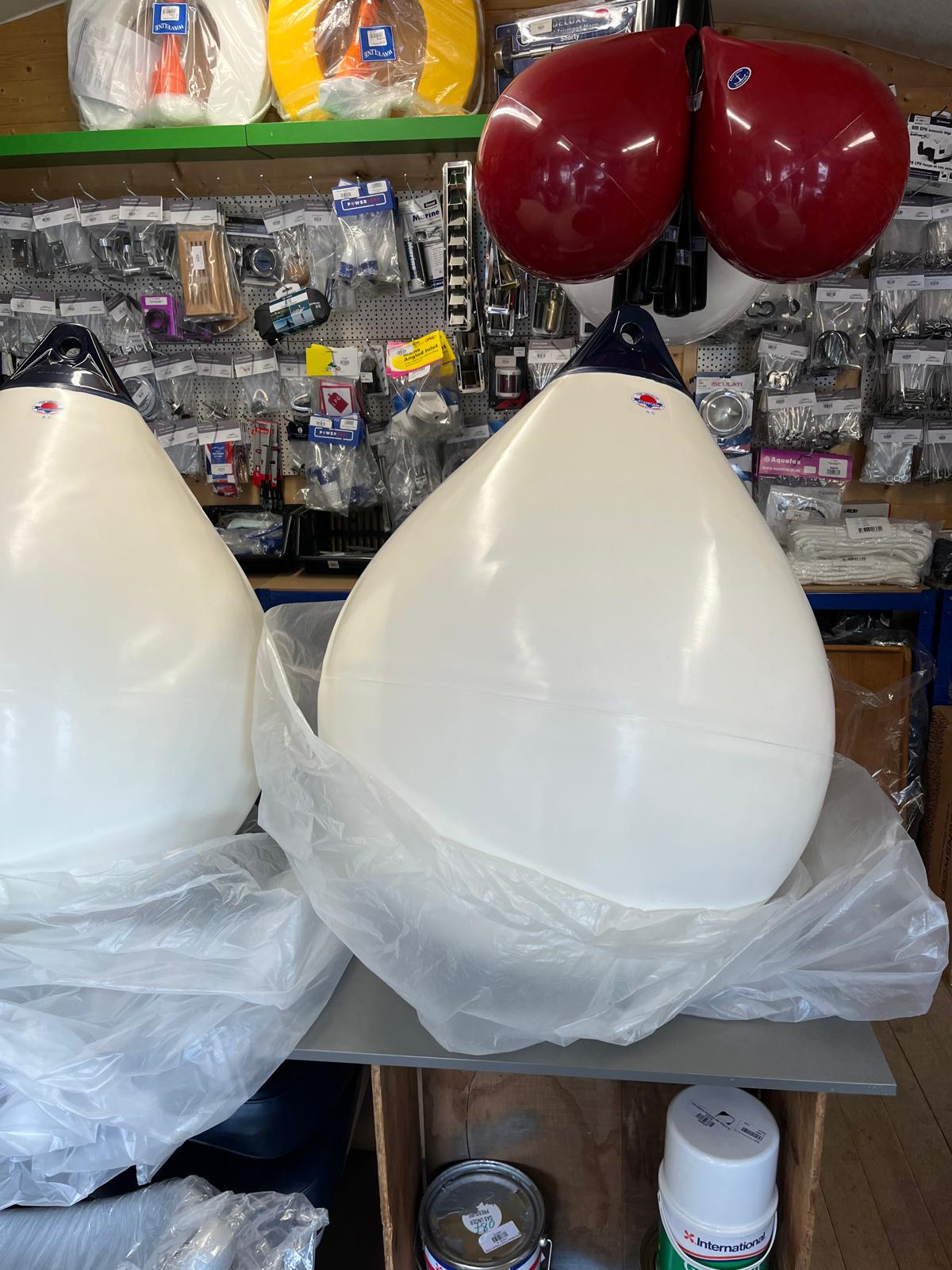 Polyform A5 Buoys 940mm(L) x 710mm(D) White with Blue top