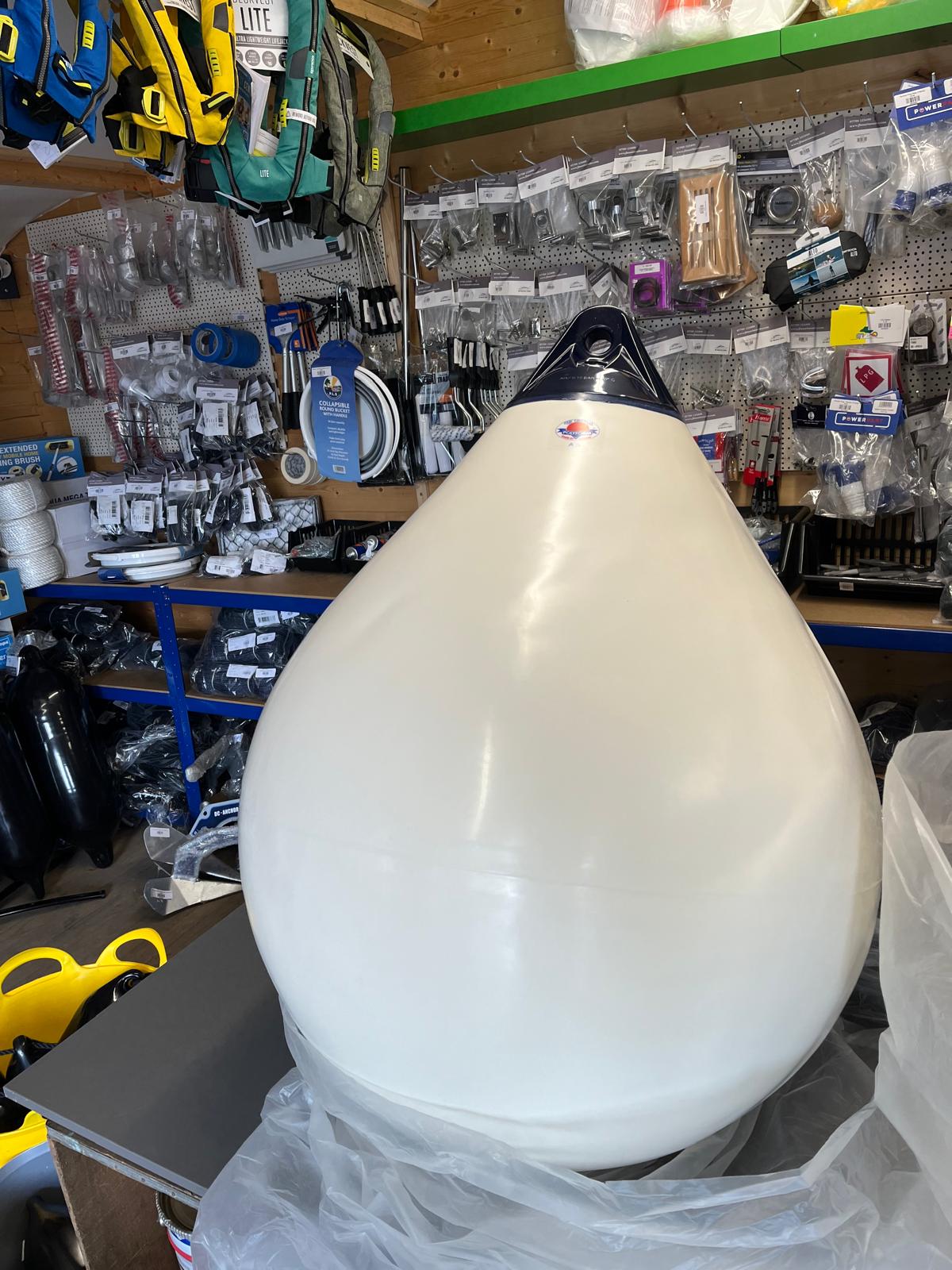 Polyform A5 Buoys 940mm(L) x 710mm(D) White with Blue top